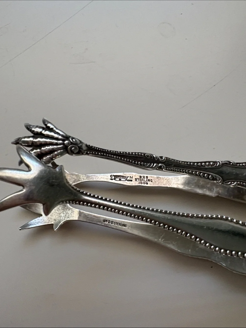 Vintage sterling silver sugar Tongs